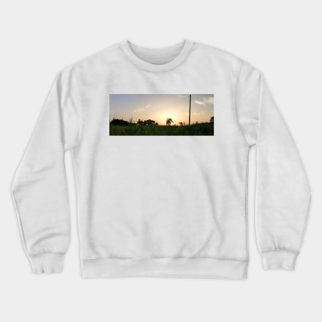 Sunset over the field Crewneck Sweatshirt by SBdesisketch